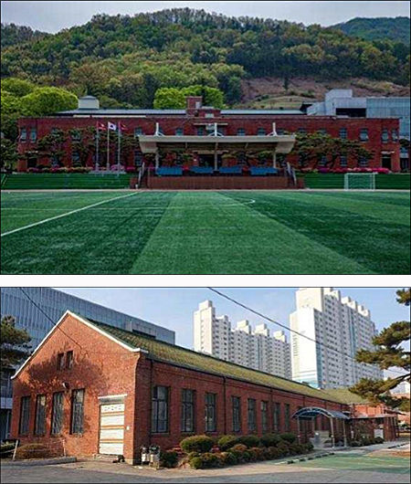 김천고등학교 본관(위), 김천고등학교 구 과학관