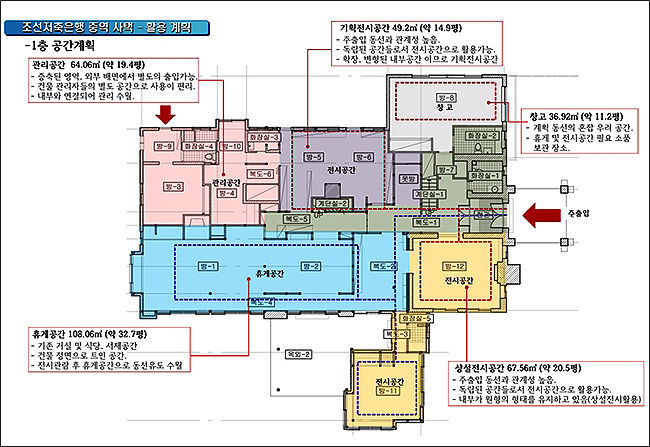 휴게공간 평면 계획 - 1층