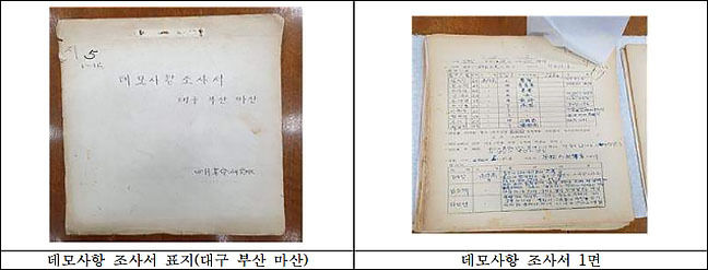 「연세대학교 4월혁명연구반 4·19혁명 참여자 조사서」 9건