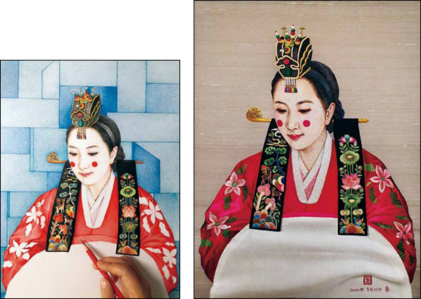 원단 - 옥사, 실 - 명주실, 670×590mm, 2020