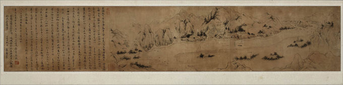 〈강세황 필 도산서원도(陶山書院圖)〉, 강세황(1713-1791), 조선 1751년, 종이에 먹, 26.8×138.0cm, 국립중앙박물관, 보물 제522호