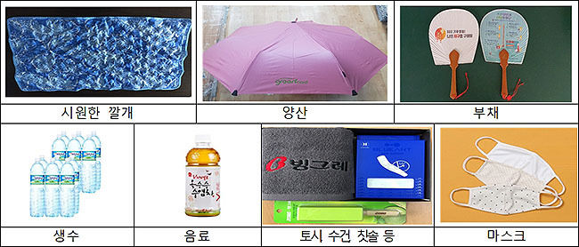 불볕더위 대응 지원물품