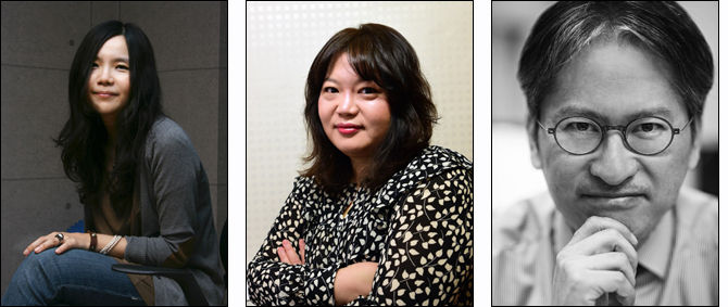 진행 및 낭독 백영옥, 이야기손님 이다혜, 이야기손님 하지현(왼쪽부터)