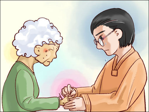 고생한 부분마다 눈물이 살아 있어서 눈물 흘리며 침을 놓는다.(그림 유주연 작가)