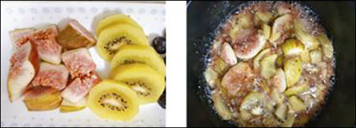 무화과+키위(왼쪽), 한 불로 끓이기