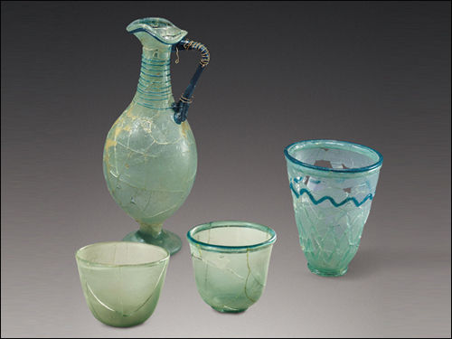 국보 제193호 경주 98호 남분 유리병과 잔, 국립중앙박물관