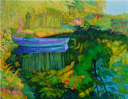 파랑, <꿈꾸는 늑대>, 2019, 캔버스에 유채, 182×227cm