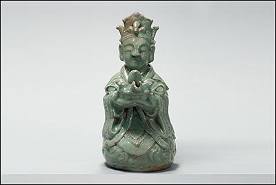 청자 선인모양 주자(정면), 대구 달성군, 고려 13세기, 28×19.7cm, 국보 제167호
