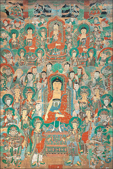 부석사 괘불, 조선 1684년, 비단에 색, 913.3×599.9cm