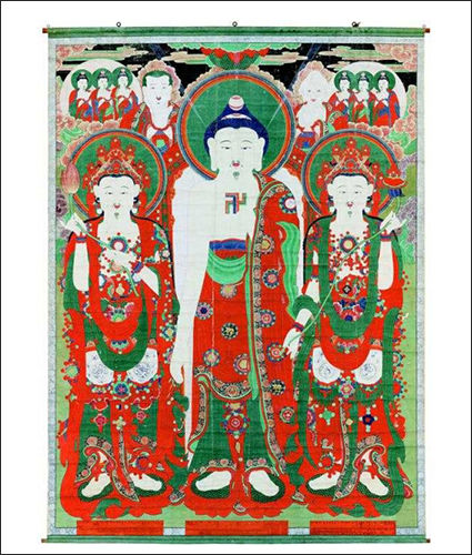고성 옥천사 영산회 괘불도 및 함(보물) - 괘불도