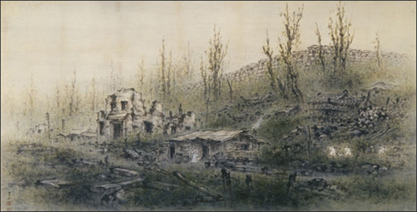 <strong>복구(피난에서 돌아와) _1950년대, </strong>Ink and color on paper_95×185㎝, 이상범, 국립현대미술관 소장