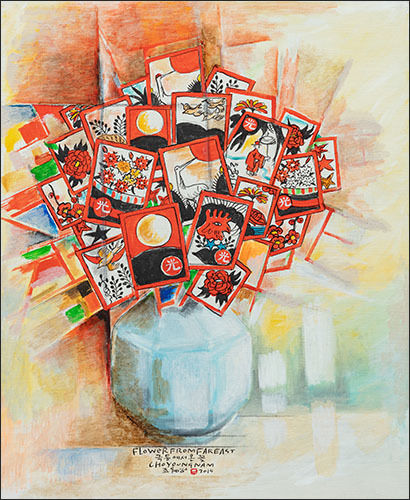 조영남 '극동에서 온 꽃', 2015, 혼합재료, 98×56cm(피카프로젝트 제공)