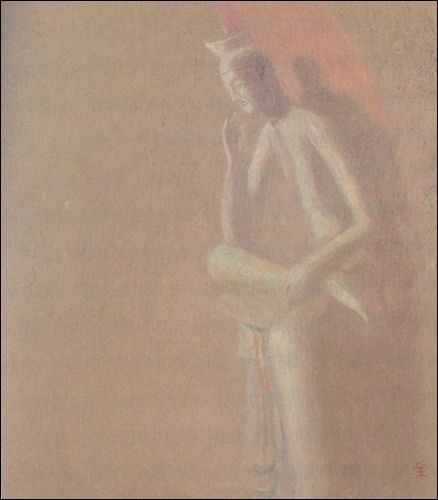 전화황 <미륵보살>, 유화, 60.5×72cm, 영암군립미술관 소장,'하정웅컬렉션'