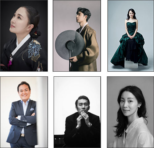 강효주(민요), 정윤형(판소리), 신은혜(소프라노) - 윗줄 왼쪽부터<br>
박성규(테너), 김용걸(발레), 홍정민(발레) - 아랫줄 왼)쪽부터