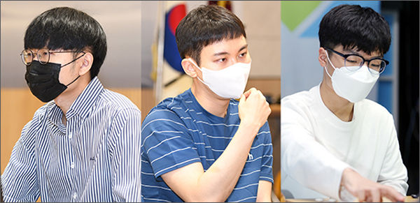 순위 1위 신진서 9단, 1만점 재돌파 박정환 9단, 20계단 오른 문민종 4단(왼쪽부터)