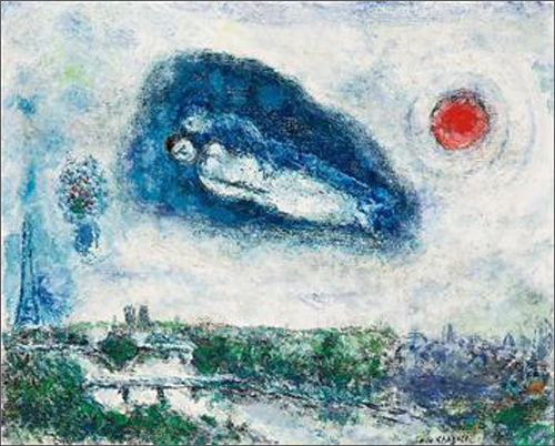마르크 샤갈, , oil on canvas, 64.8×80.5cm(25), 1980s, 추정가 23억~35억 원