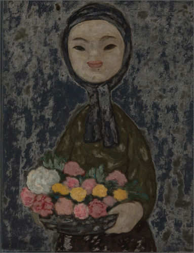 소녀, 연도미상, 합판에 유채, 67×55cm, 부산시립미술관 소장, 신옥진 기증