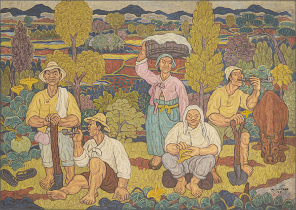 잠시, 1957년, 캔버스에 유채, 112×156.5cm, 동의대학교 석당기념관 소장