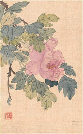 <산수화훼도첩 중 ‘모란’ (신명연 그림 / 국립중앙박물관 소장)