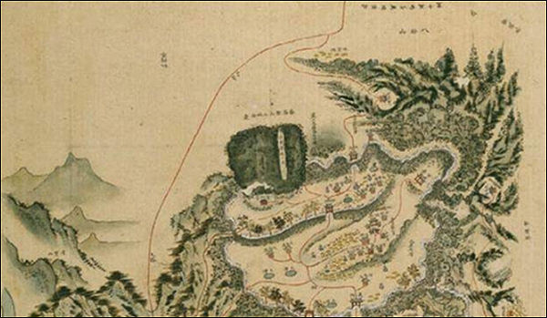 가산바위를 부각시킨 고지도(1872년 경상도지도)