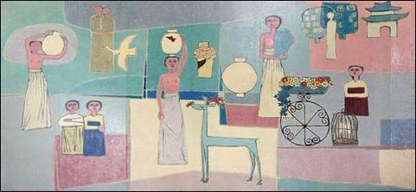 김환기 <여인들과 항아리> 1950년대