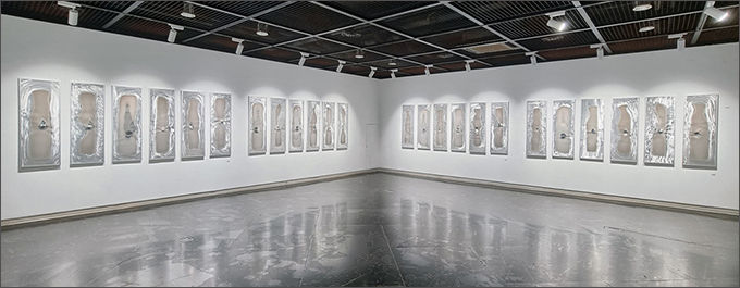 소리를 본다 - 24절기, 최소리, 120×40(개), 알루미늄 2020