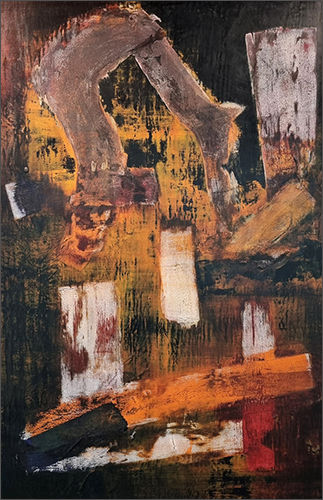 소리를 본다 - 기도문, 최소리, 182cm×120cm, 캔버스에 혼합재료, 2019