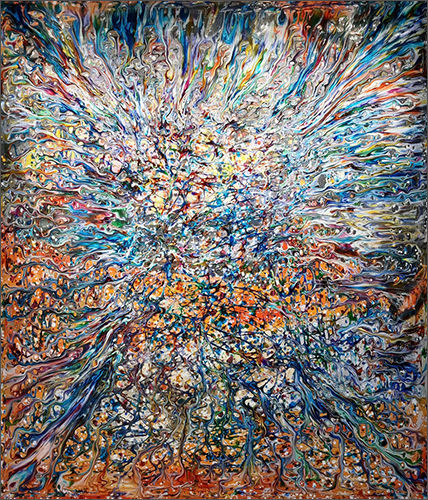 소리를 본다 - 사계, 최소리, 183×212cm, 캔버스에 혼합재료, 2021