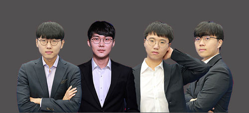 대회 2연패에 도전하는 농심신라면배 태극전사 4명이 확정됐다. 왼쪽부터 신진서ㆍ박정환ㆍ변상일ㆍ신민준 9단
