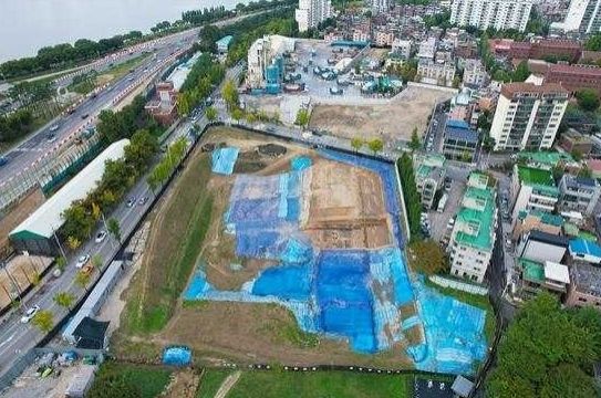 <풍납토성 서성벽 복원지구 발굴조사 현장 원경>
