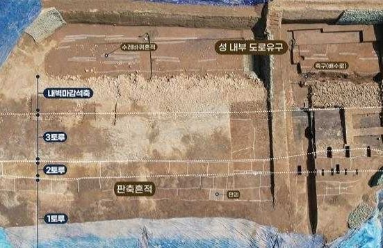 <풍납토성 서성벽 복원지구 평단면조사 구간>