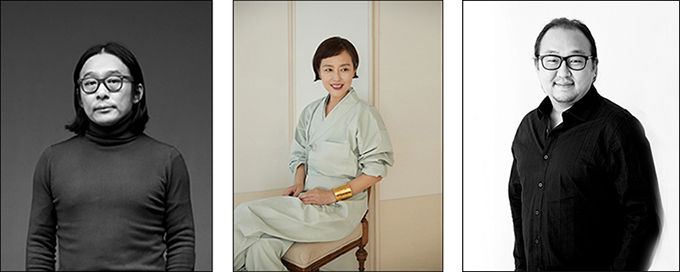 가곡 - 공간디자인 강신재, 의상디자인 김영진, 산조 - 공간디자인 류창성(왼쪽부터)