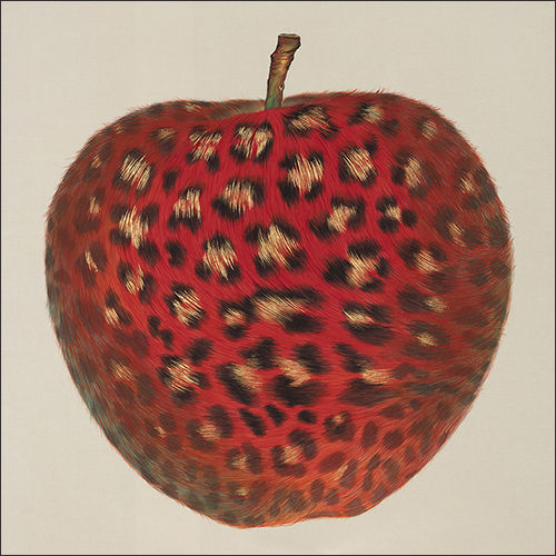 정해진_Leopard Apple Gold-05,100×100cm, Natural pigments, gold leaf on silk, 2021