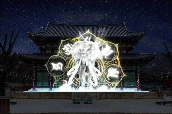 속리산 법주사 미디어 파사드(대웅보전)