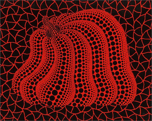야요이 쿠사마, <Pumpkin>, acrylic on canvas, 22x27.3cm(3), 2003, 9억 5천만 원~11억 원