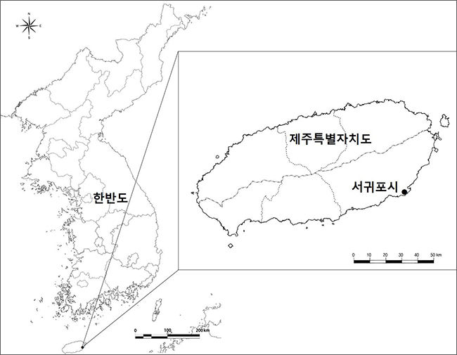 날개골무꽃 국내 분포도