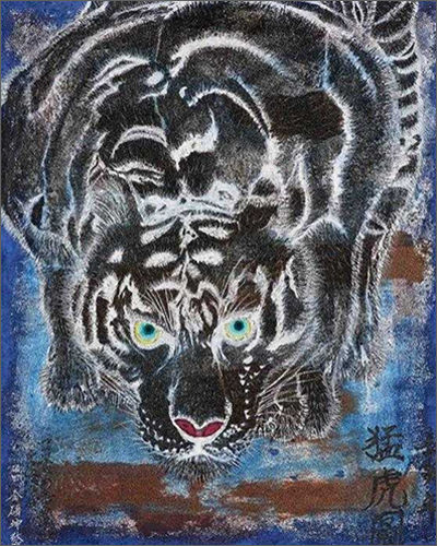 김석곤, 맹호도(猛虎圖), 91X73cm, 지본채색, 202
