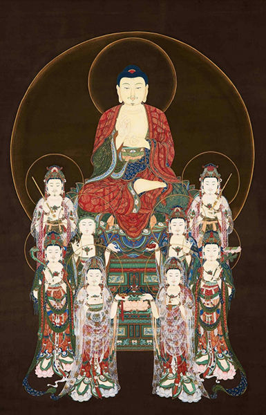 김주현,아미타팔대보살도(阿彌陀八大菩薩圖),171x98cm,견본채색, 202