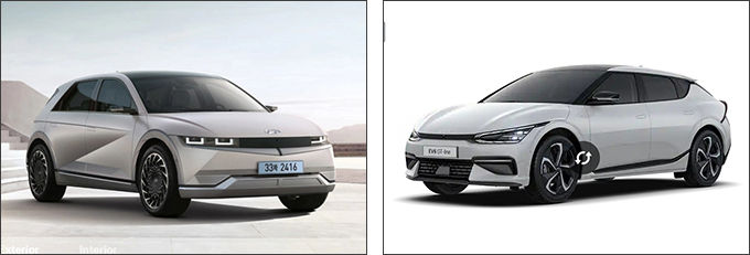 현대 전기차 IONIQ 5(왼쪽), 기아 전기차 EV6