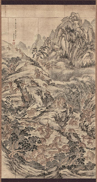 산속을 노니는 78마리 호랑이 그림
