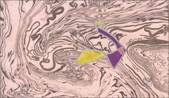 정민희_The piece 10_16X27.3cm_한지에 안료, 먹_2022, 갤러리 일호
