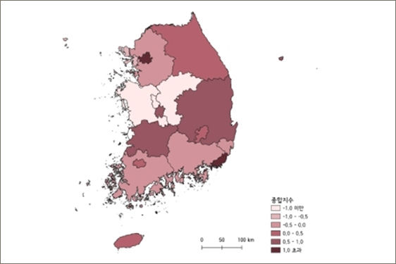 2020년 기준 지역문화종합지수 결과 (광역)