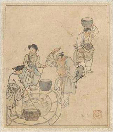<김홍도 풍속도화첩에서 확인할 수 있는 조선 시대 복식(사진 제공: 국립중앙박물관)>