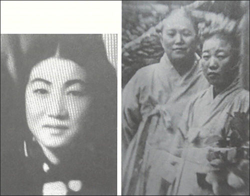 공옥진 할머니 30살 때 모습(왼쪽), 훌훌 털고 구름처럼 살고 싶어 스님이 된 공옥진 할머니 스물 세살 무렵