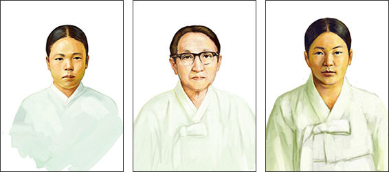 박원희 선생, 김영순 선생, 조복금 선생(왼쪽부터)