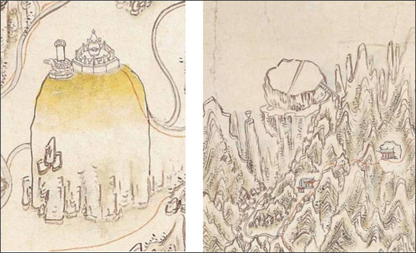 순조 태봉도 / 문장대(왼쪽) , 태실 전경