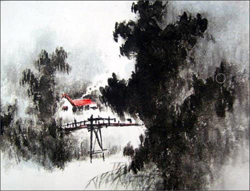 우중(雨中)>, 그림 운곡 강장원 작가