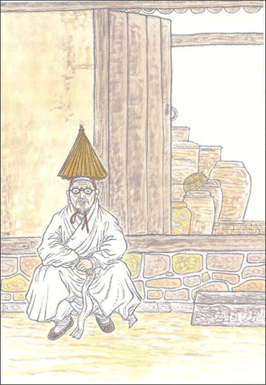 ‘우산 모자’ <갈모>, 그림 오연