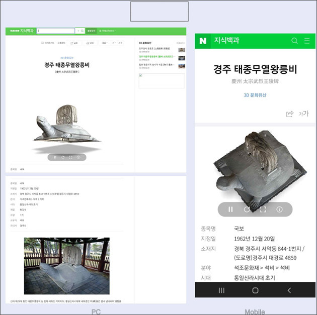 네이버 지식백과 3차원(3D) 콘텐츠 서비스 화면
