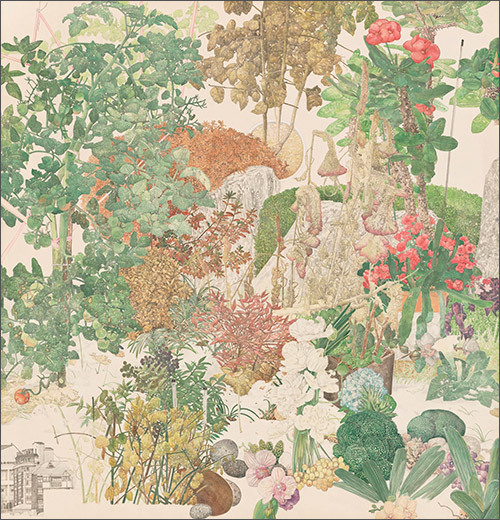 진민욱_Stroll & see191130_비단에 수묵채색_166.5×160cm_2022